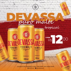 Cerveja Devassa Puro Malte Social Media PSD Editável