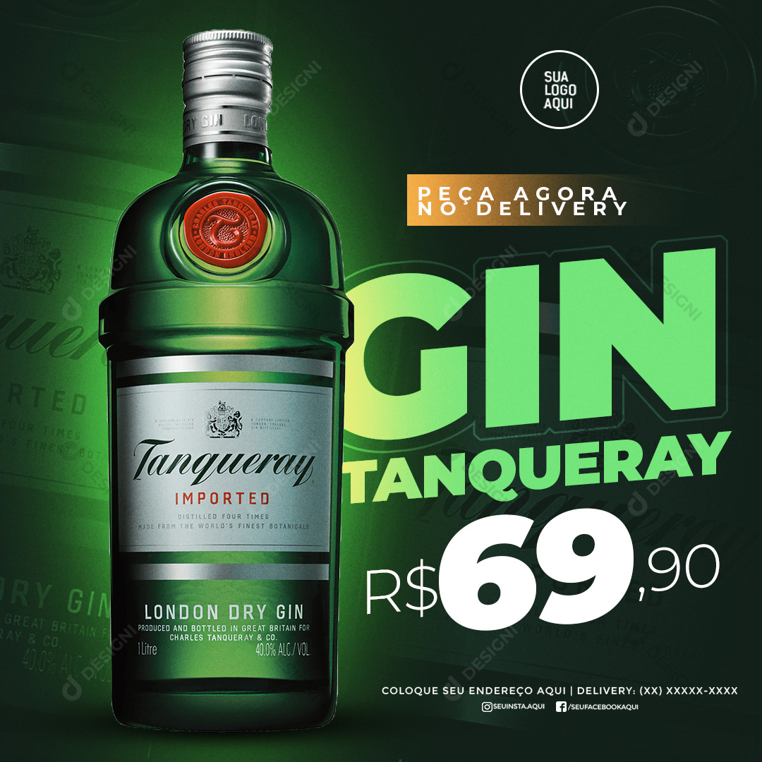 Combo Gin Tanqueray Social Media PSD Editável