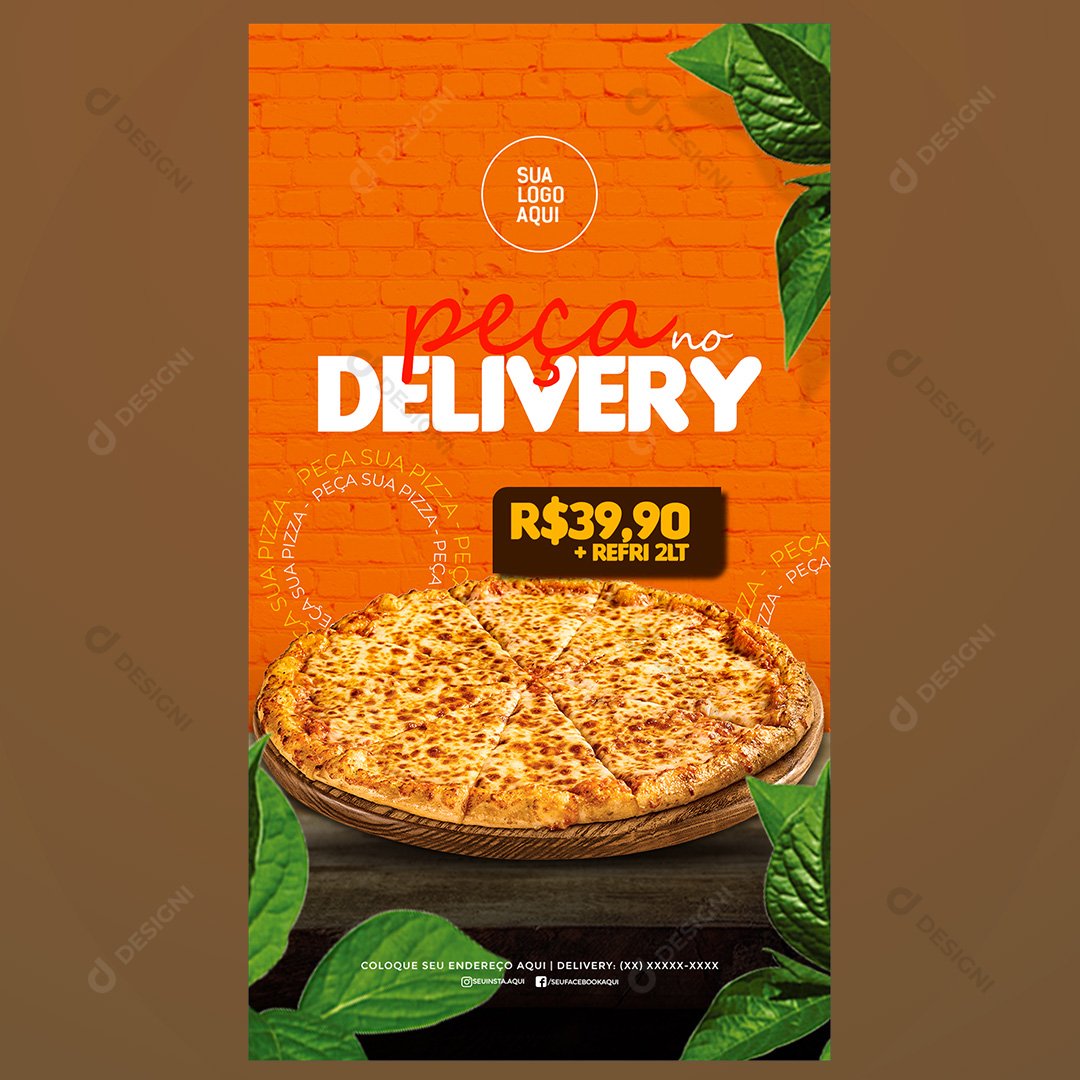 Pizza Pizzarias Social Media PSD Editável Deliverys Stories