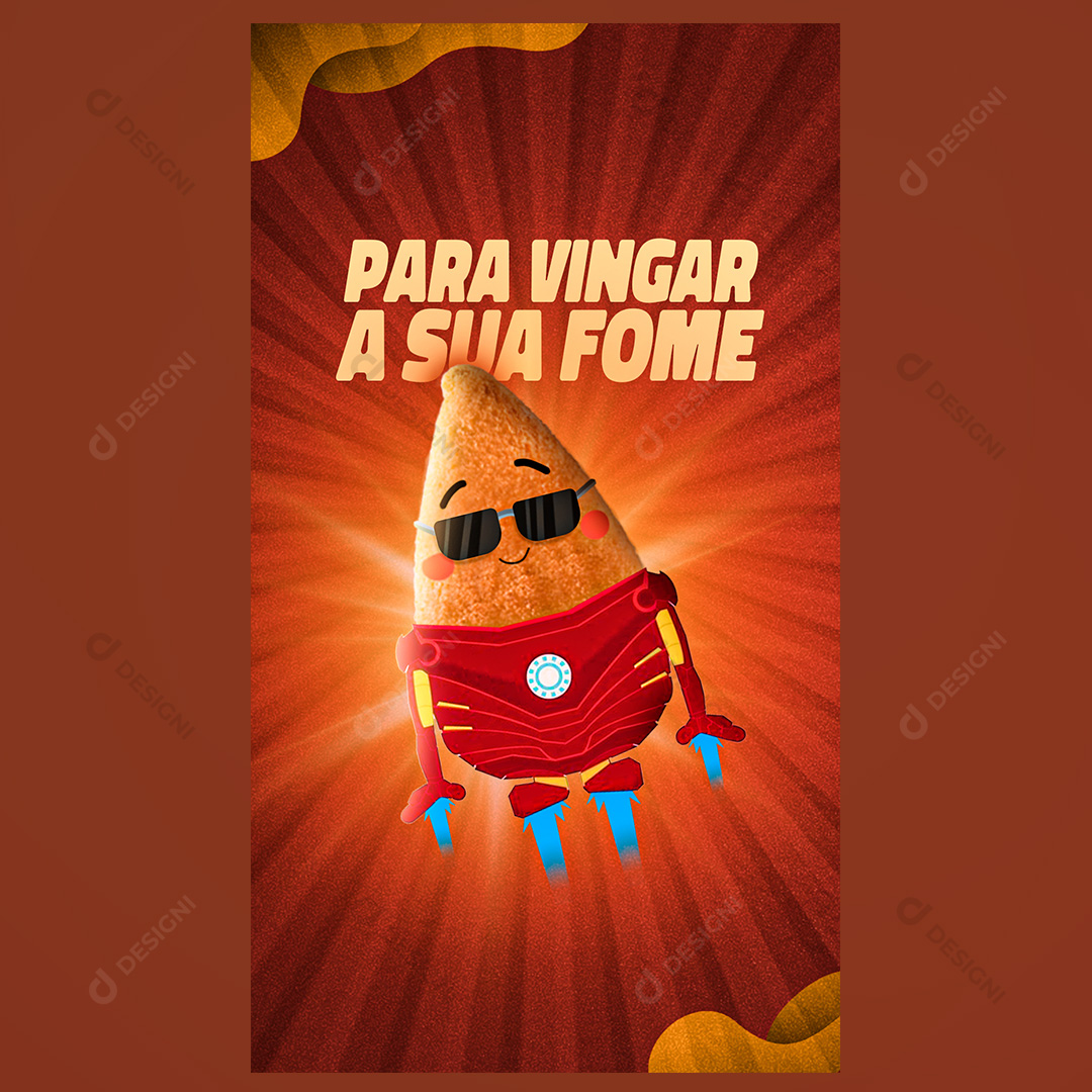 Coxinhas Para Vingar A Sua Fome Social Media PSD Editável Stories