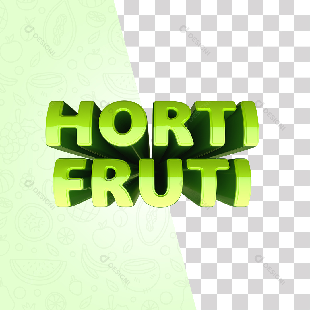 Selo 3D Hortifruti Supermercado PSD + PNG Transparente Sem Fundo