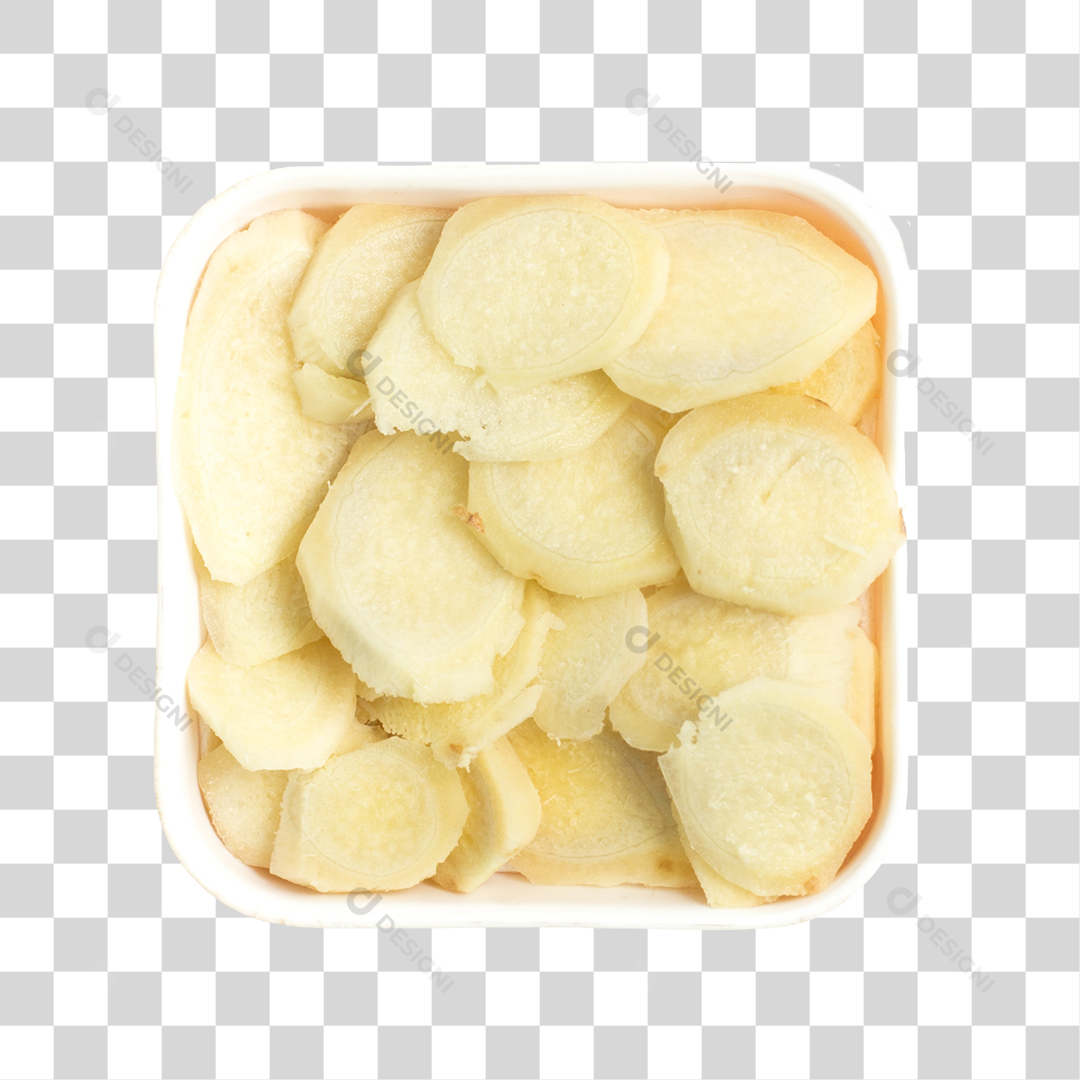 Tigela Com Fatias de Gengibre PNG Transparente