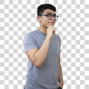 Jovem Rapaz Pensativo em Dúvida PNG Transparente Sem Fundo