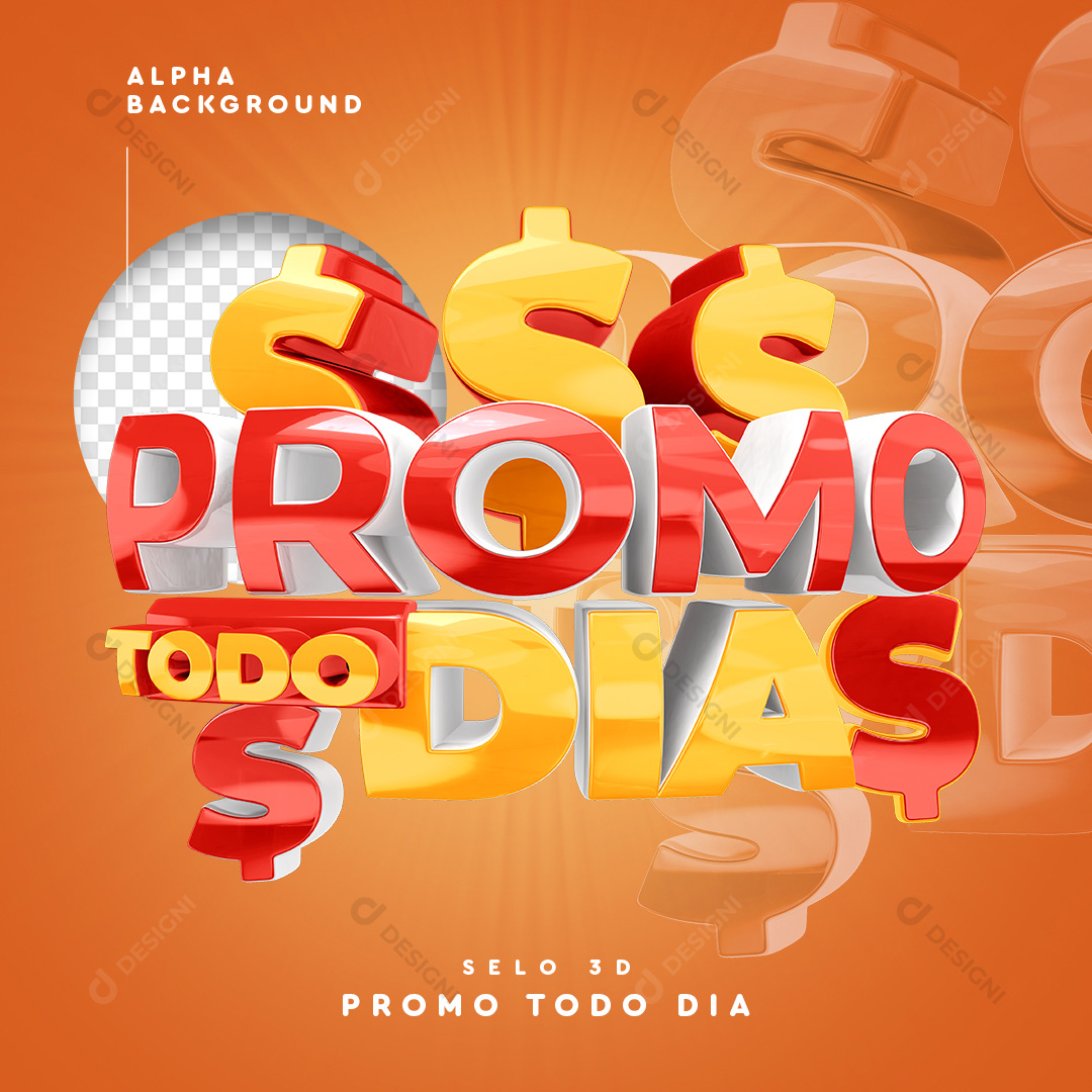 Selo 3D Promo Todo Dia PNG Transparente Sem Fundo