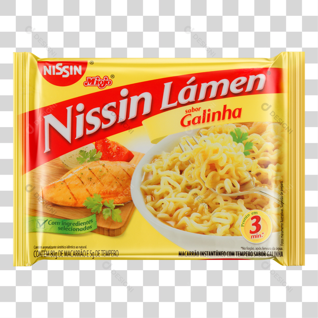 Nissin Lámen Sabor Galinha PNG Transparente Sem Fundo