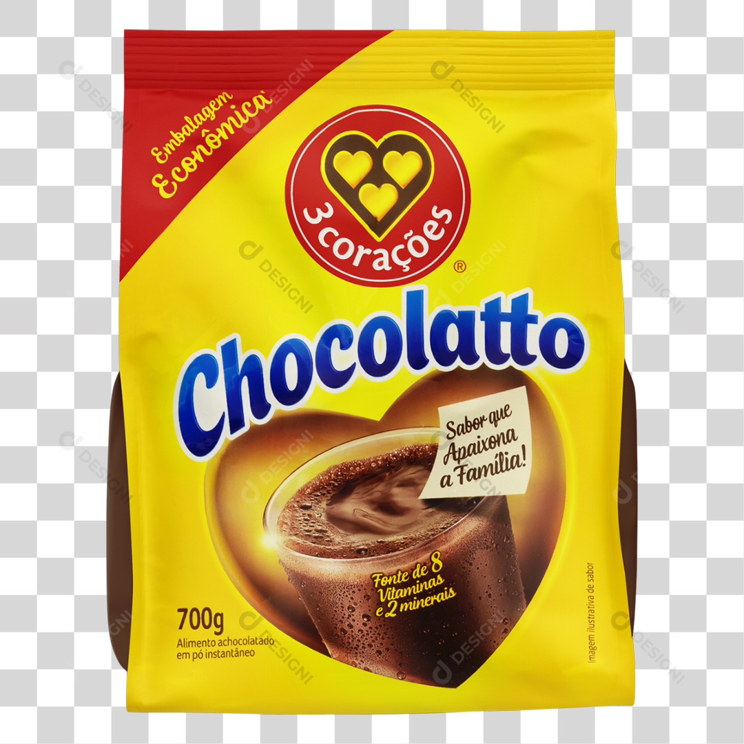 Chocolatto 3 Corações PNG Transparente