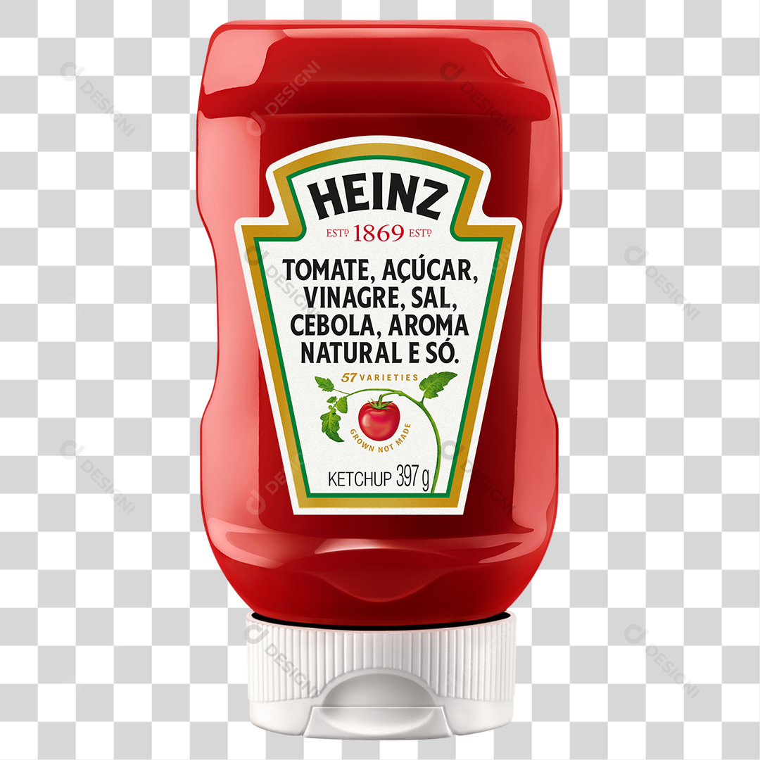 Ketchup Heinz Tradicional 397G PNG Transparente Sem Fundo