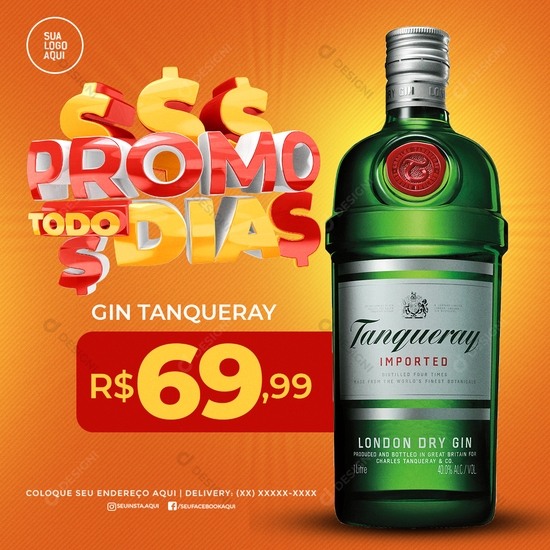 Promoção Gin Tanqueray Social Media PSD Editável