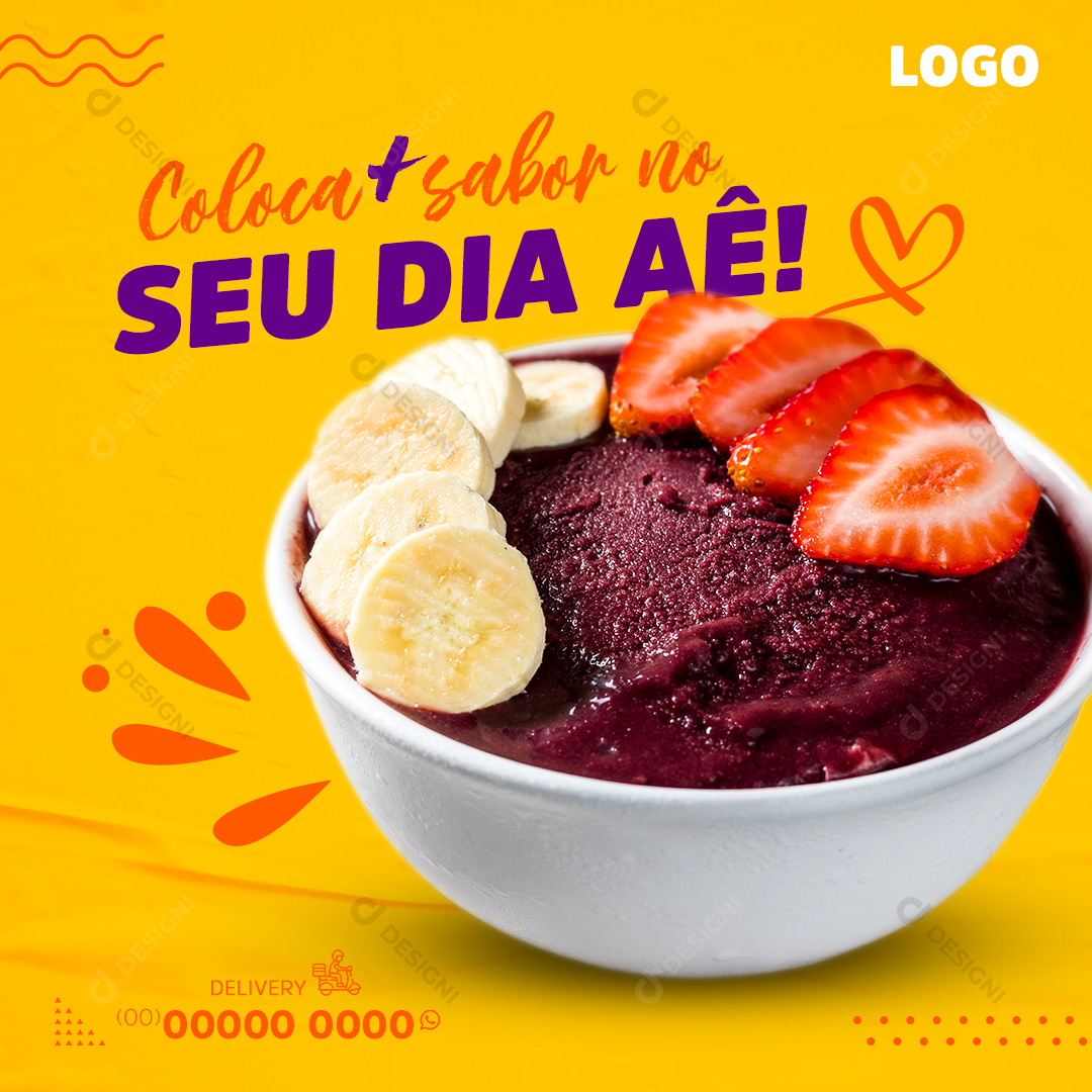 Açaí Mais Sabor Social Media PSD Editável