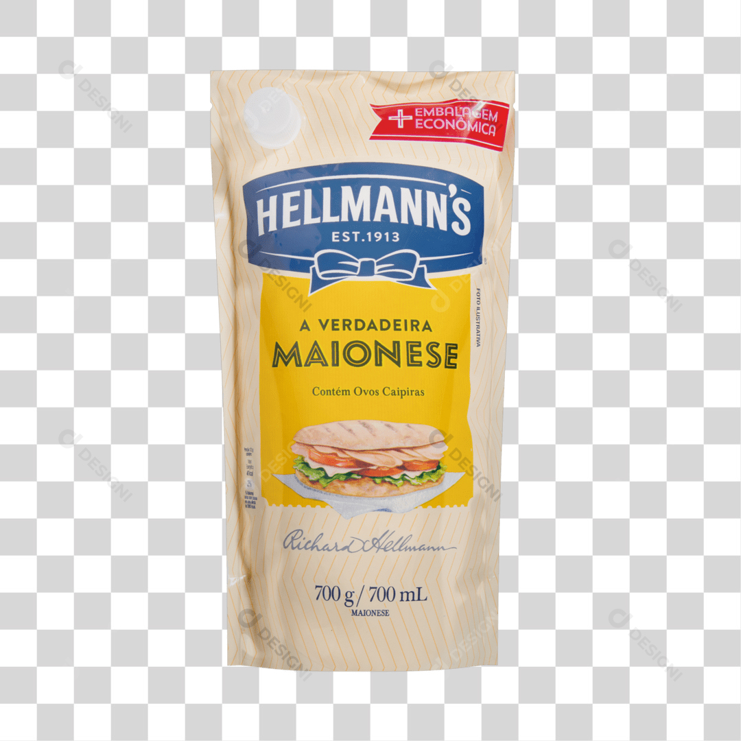 Maionese Hellmanns Sachê 700Ml PNG Transparente