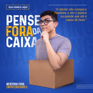 Mentoria Marketing Pense Fora da Caixa Social Media PSD Editável