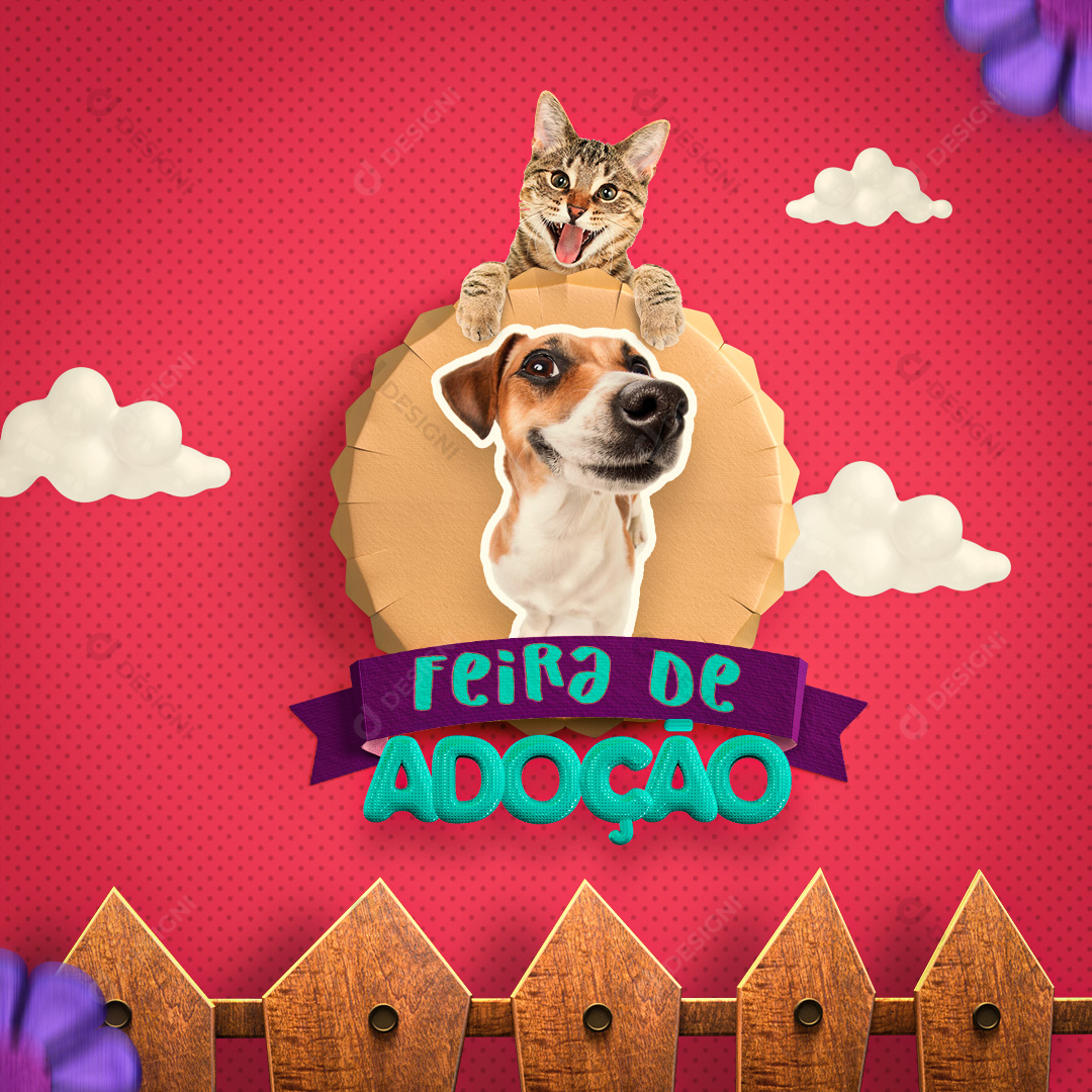 Feira de Doações de Animais de Estimação Social Media PSD Editável