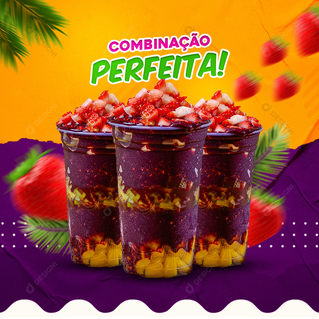 Açaí Triplo Açaíteria Social Media PSD Editável