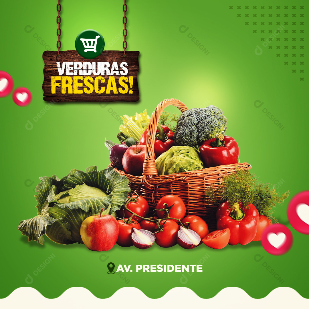 Verduras Frescas Social Media PSD Editável
