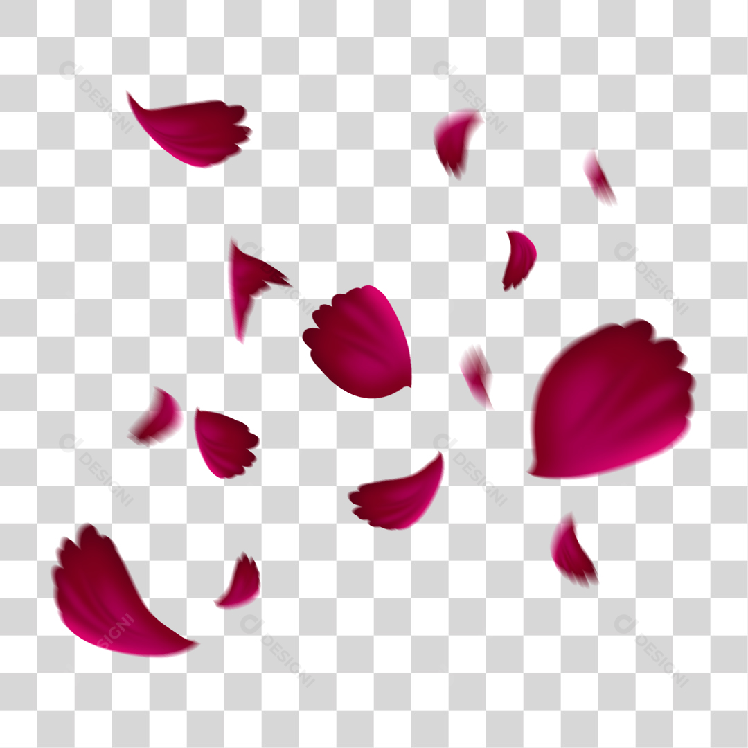 Pétalas De Flores Vermelha Vinho Caindo PNG Transparente Sem Fundo