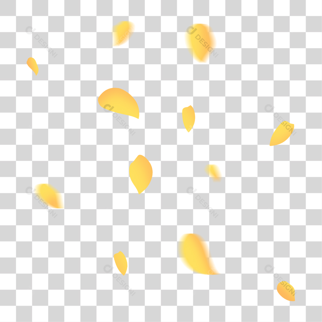 Pétalas De Flores Amarela Caindo PNG Transparente Sem Fundo