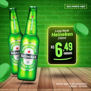 Bares Distribuidoras de Bebidas Heineken Conveniências Social Media PSD Editável