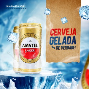 Bares Distribuidoras de Bebidas Conveniências Amstel Social Media PSD Editável