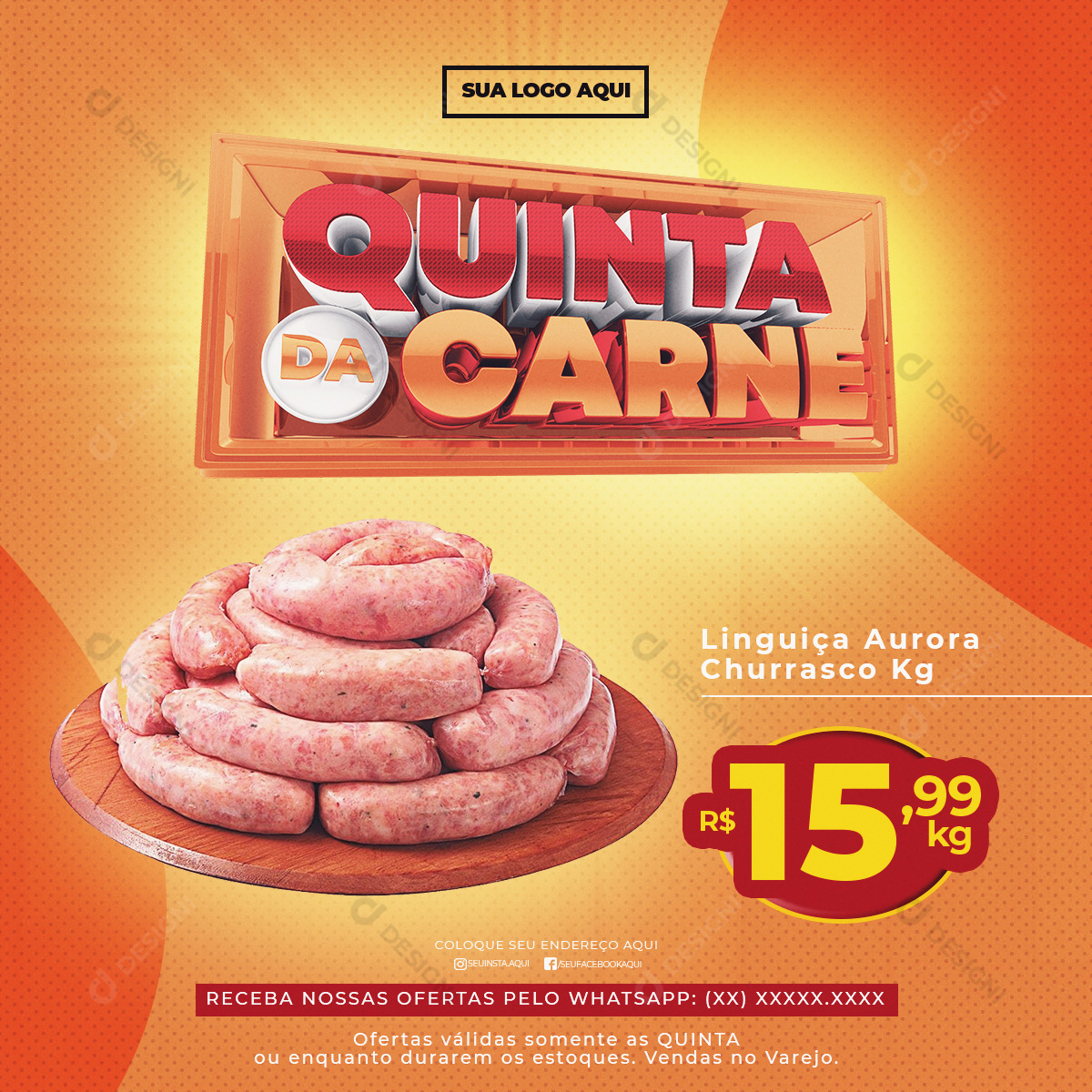 Quinta da Carne Linguiça Aurora Social Media PSD Editável