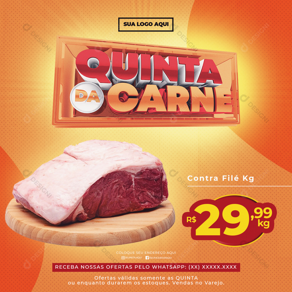 Quinta da Carne Contra Filé Social Media PSD Editável