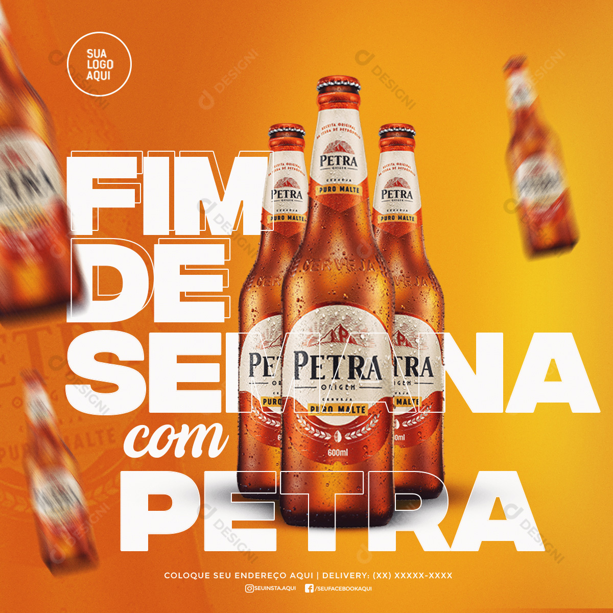 Fim de Semana Com Cerveja Petra Social Media PSD Editável