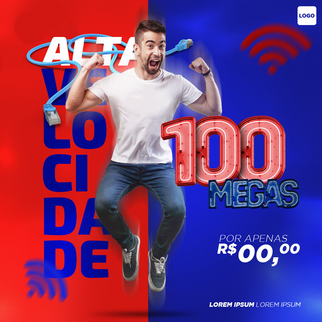 Internet Alta Velocidade Social Media PSD Editável