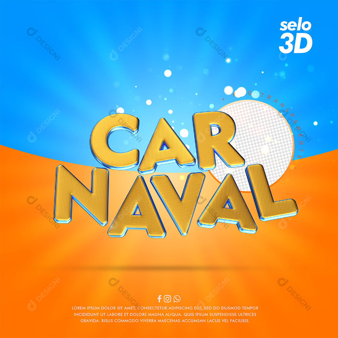 Elemento 3D De Carnaval PSD + PNG