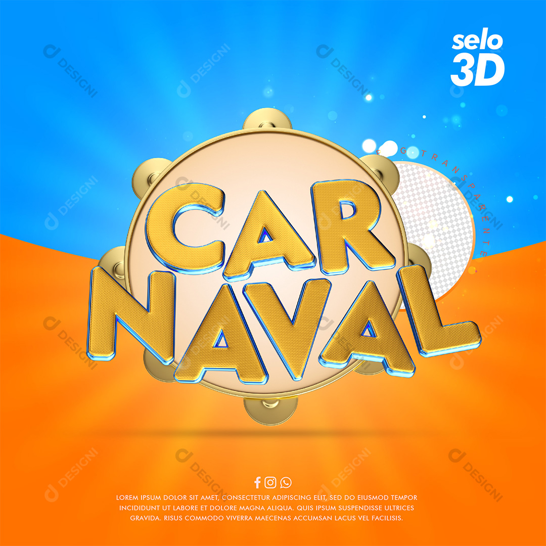 Carnaval Elemento 3D PSD + PNG