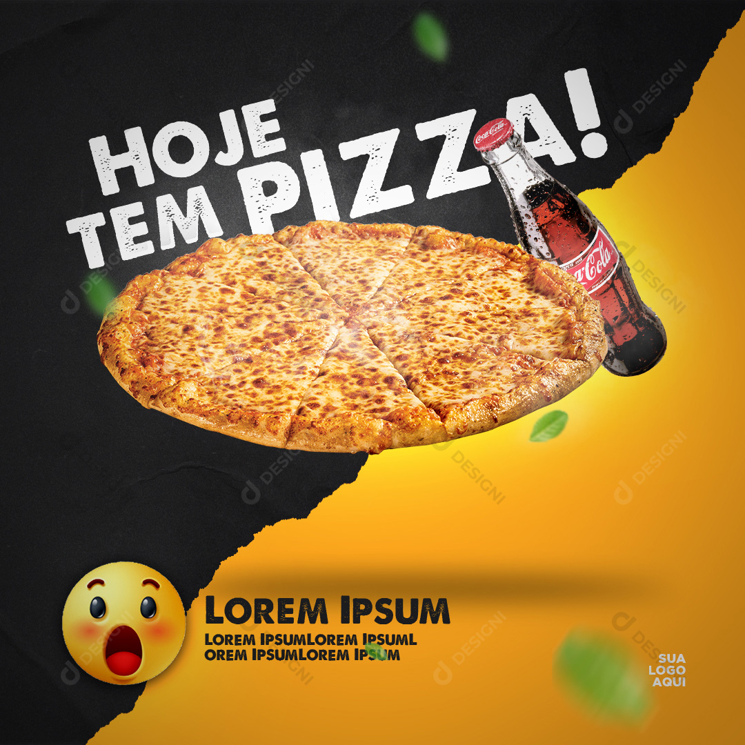 Hoje Tem Pizza Pizzarias Social Media PSD Editável