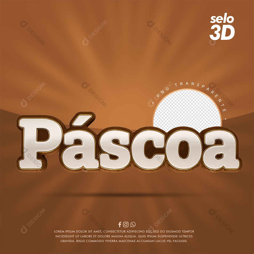 Páscoa Elemento 3D PSD + PNG