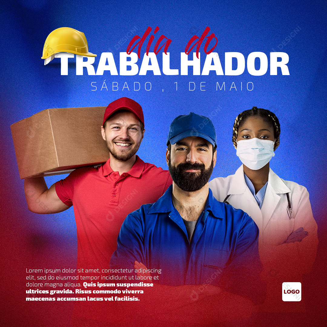 Dia do Trabalhador Social Media PSD Editável Data Comemorativa