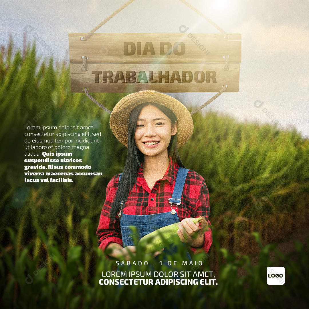 Dia do Trabalhador Social Media PSD Editável Data Comemorativa
