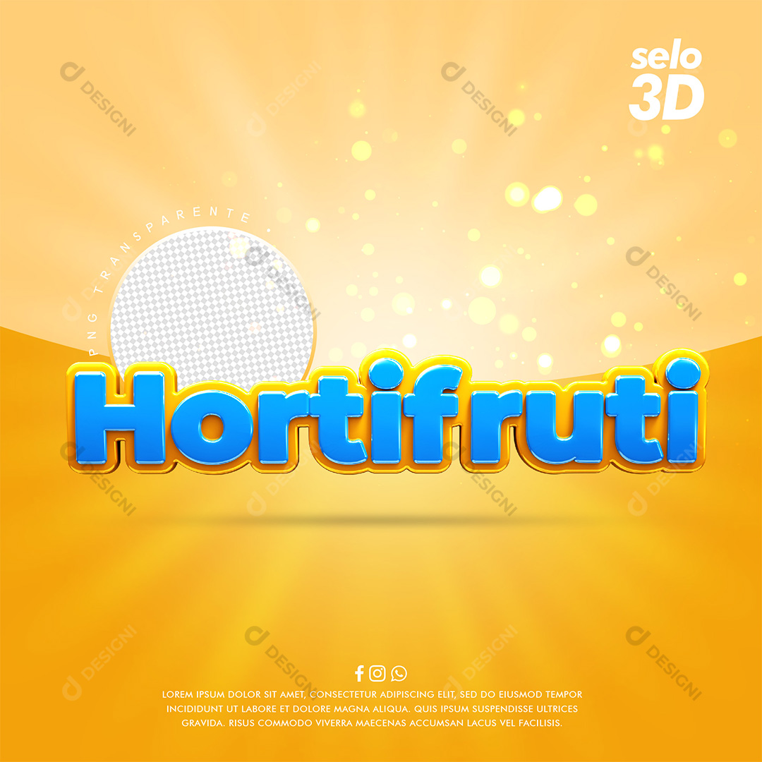 Selo 3D Hortifruti PSD + PNG