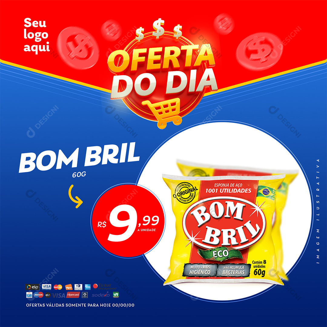 Oferta do Dia Supermercado Bom Bril PSD Editável