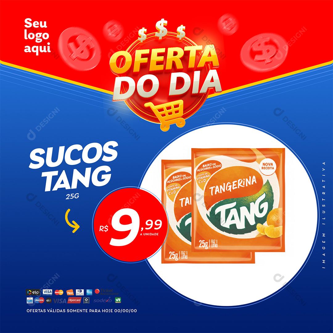 Oferta Do Dia Supermercado Sucos Tang Tangerina PSD Editável