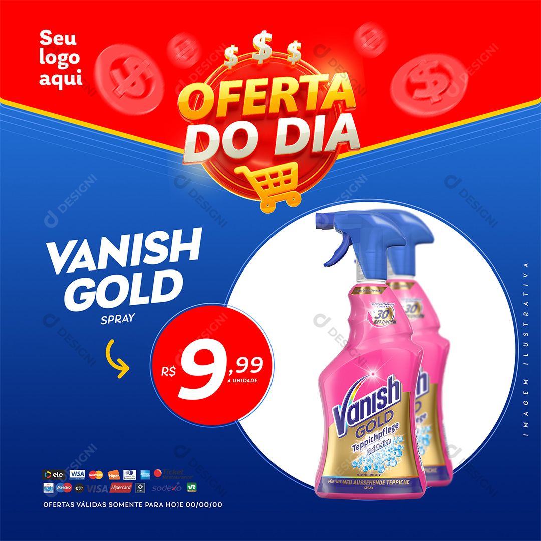 Oferta Do Dia Supermercado Vanish Gold Lata PSD Editável