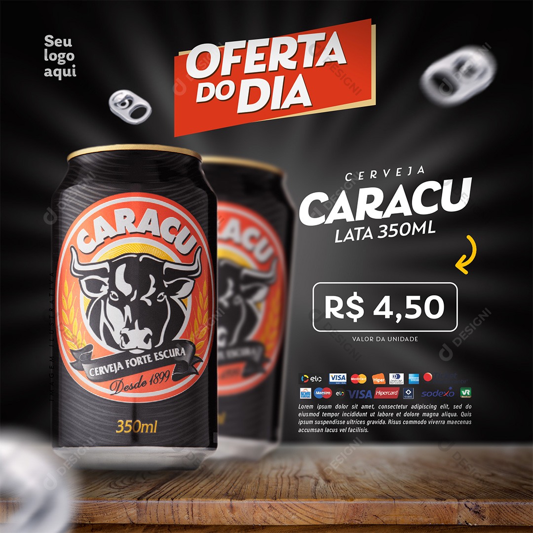 Oferta Do Dia Supermercado Cerveja Caracu PSD Editável