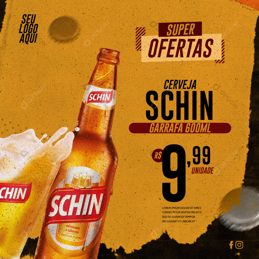 Super Ofertas Supermercado Cerveja Skin Garrafa PSD Editável