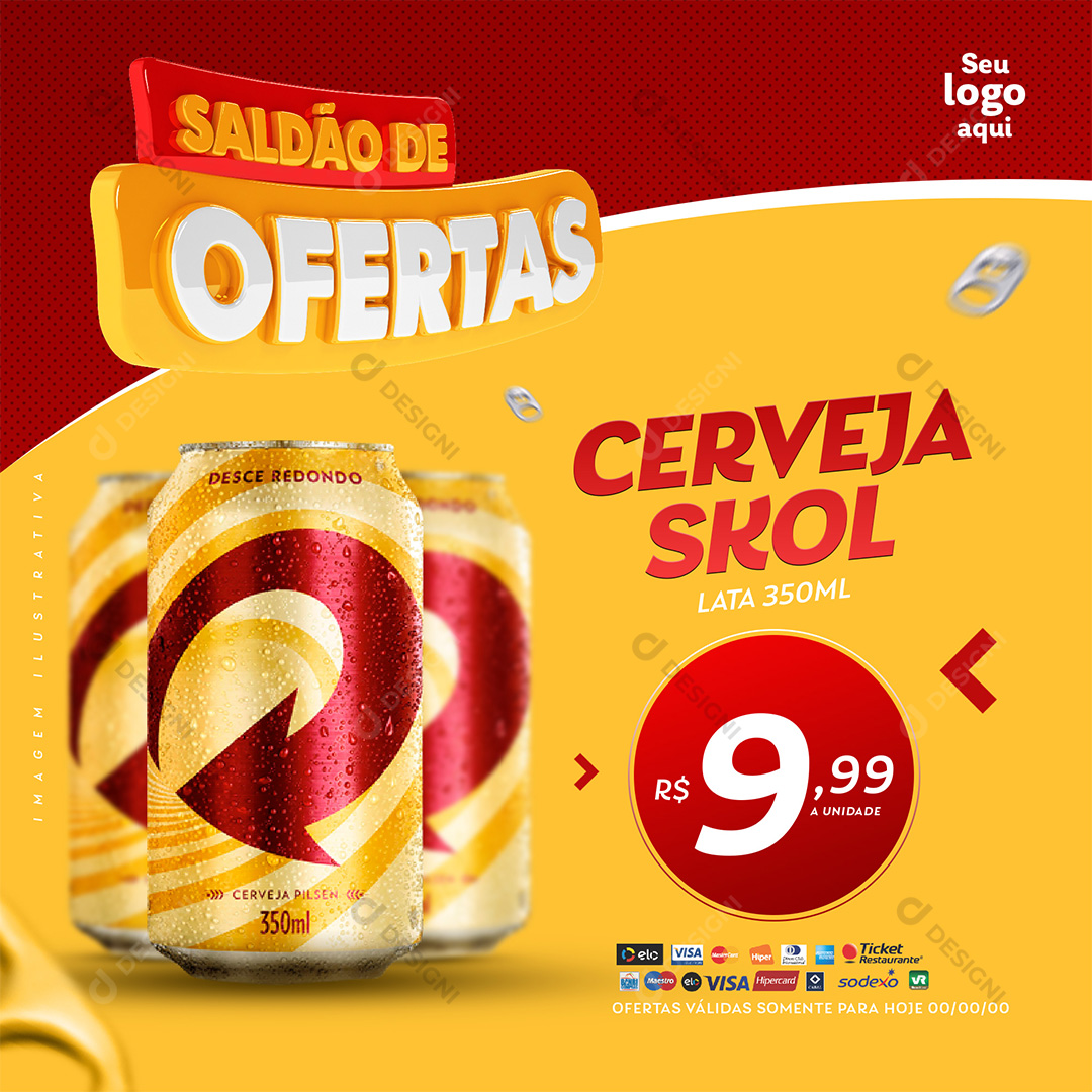 Saldão de Ofertas Supermercado Cerveja Skol Lata PSD Editável