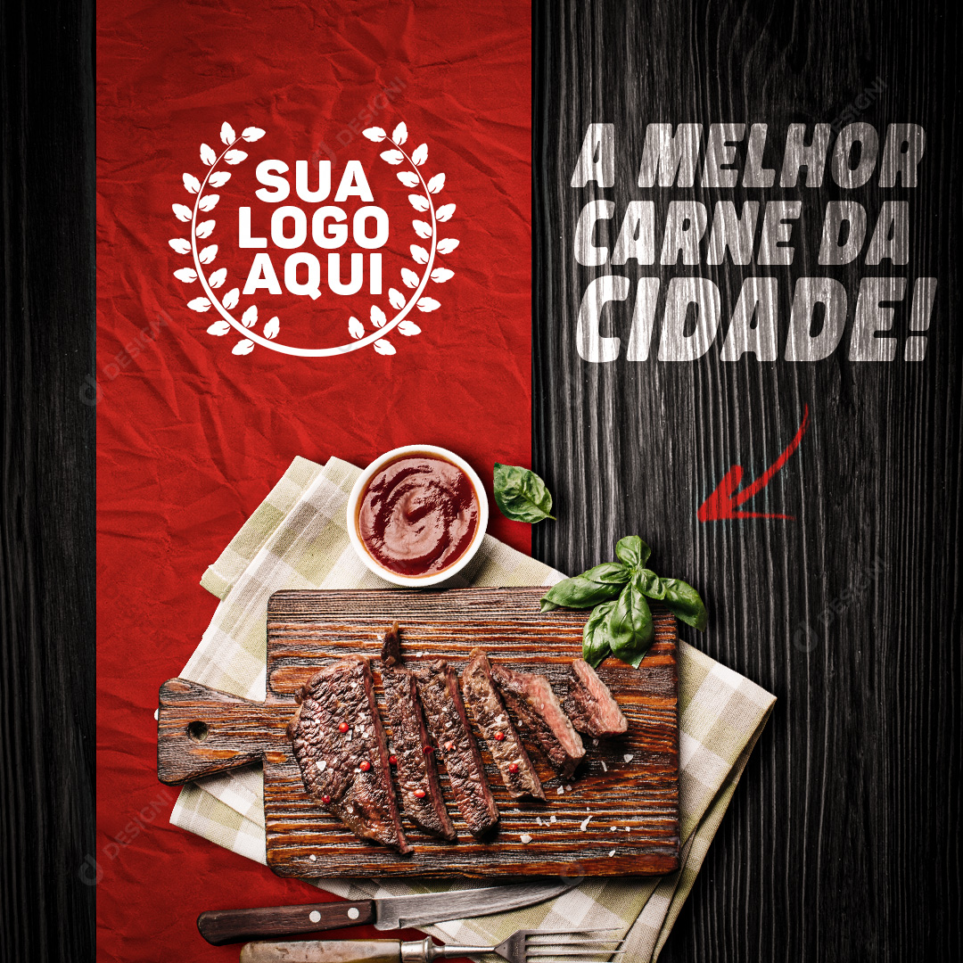 Melhor Carne Churrasco Social Media PSD Editável