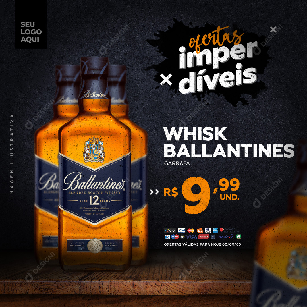 Ofertas Imperdíveis Distribuidoras Whisky Ballantines PSD Editável