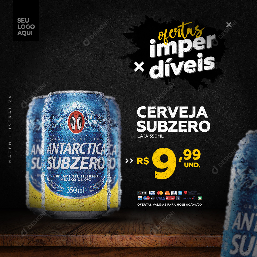 Ofertas Imperdíveis Distribuidora Cerveja Sub Zero PSD Editável