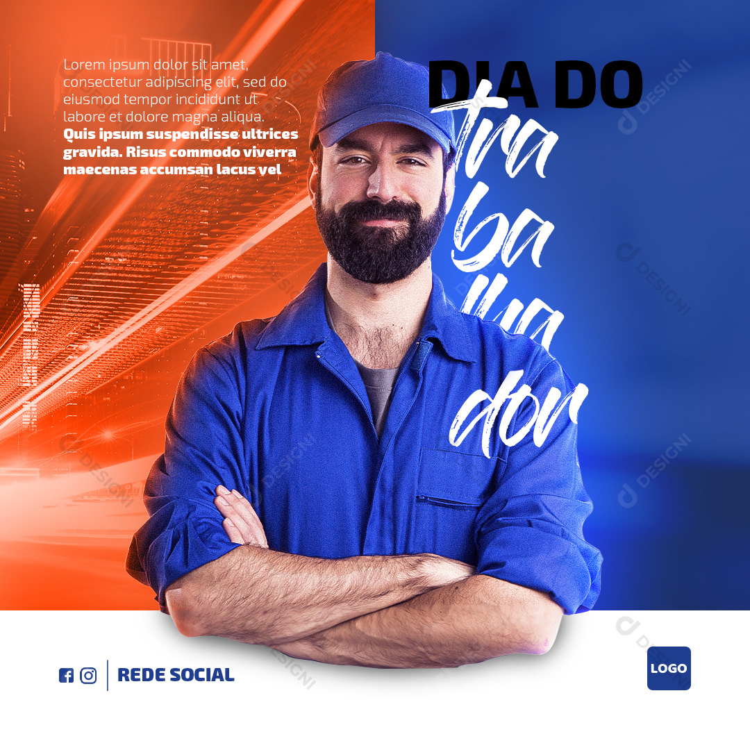 Dia do Trabalhador Social Media PSD Editável Data Comemorativa