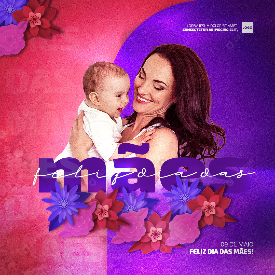 Feliz Dia Das Mães Social Media PSD Editável
