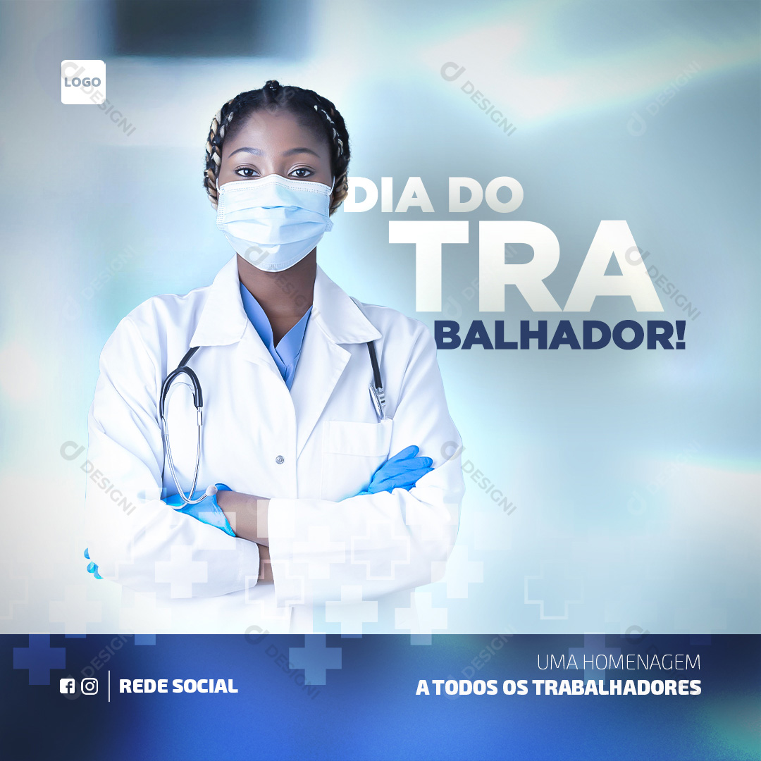 Dia do Trabalhador Social Media PSD Editável Data Comemorativa