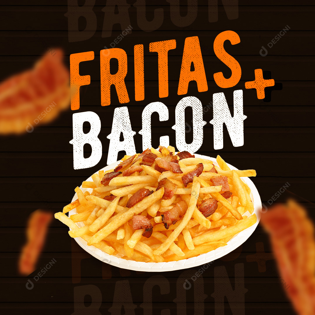 Bacon + Fritas Social Media PSD Editável