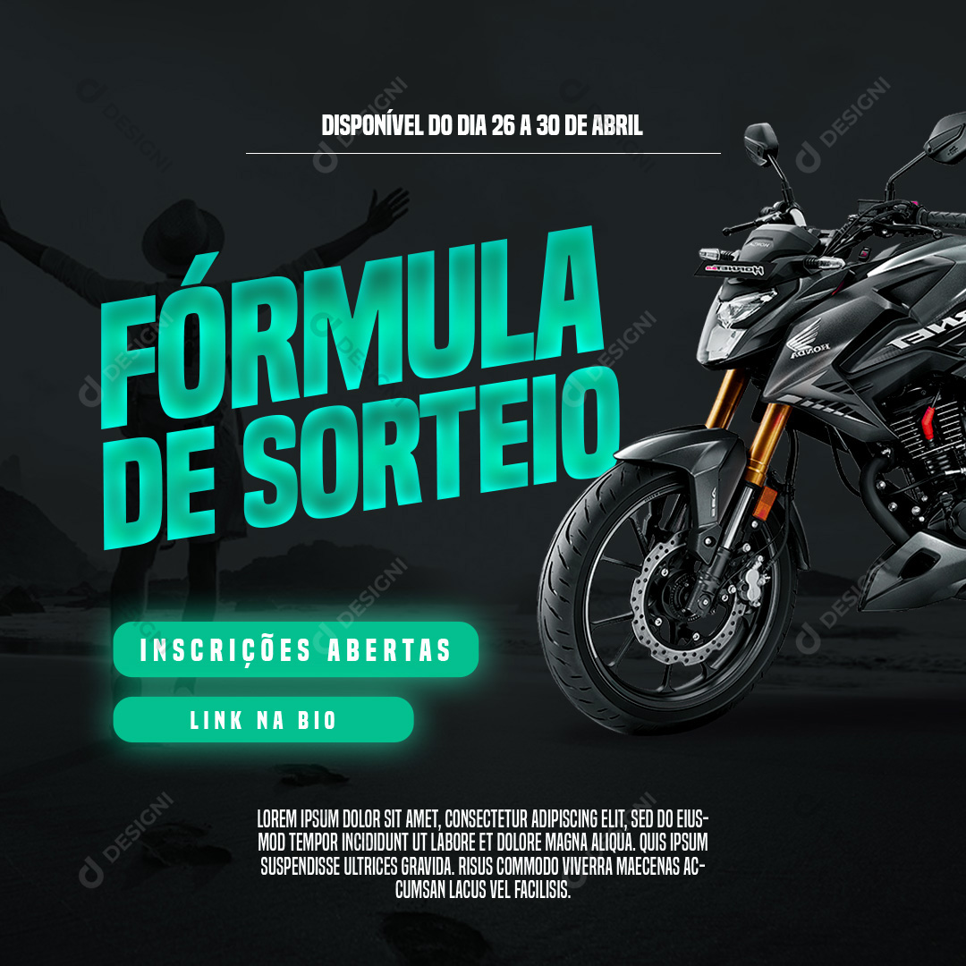 Formula de Sorteio Instagram Social Media PSD Editável