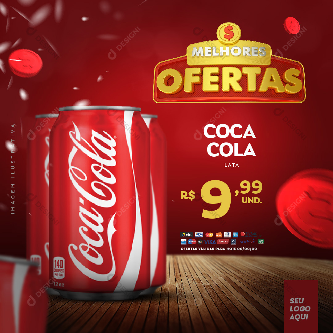 Melhores Ofertas Supermercado Coca Cola Social Media PSD Editável