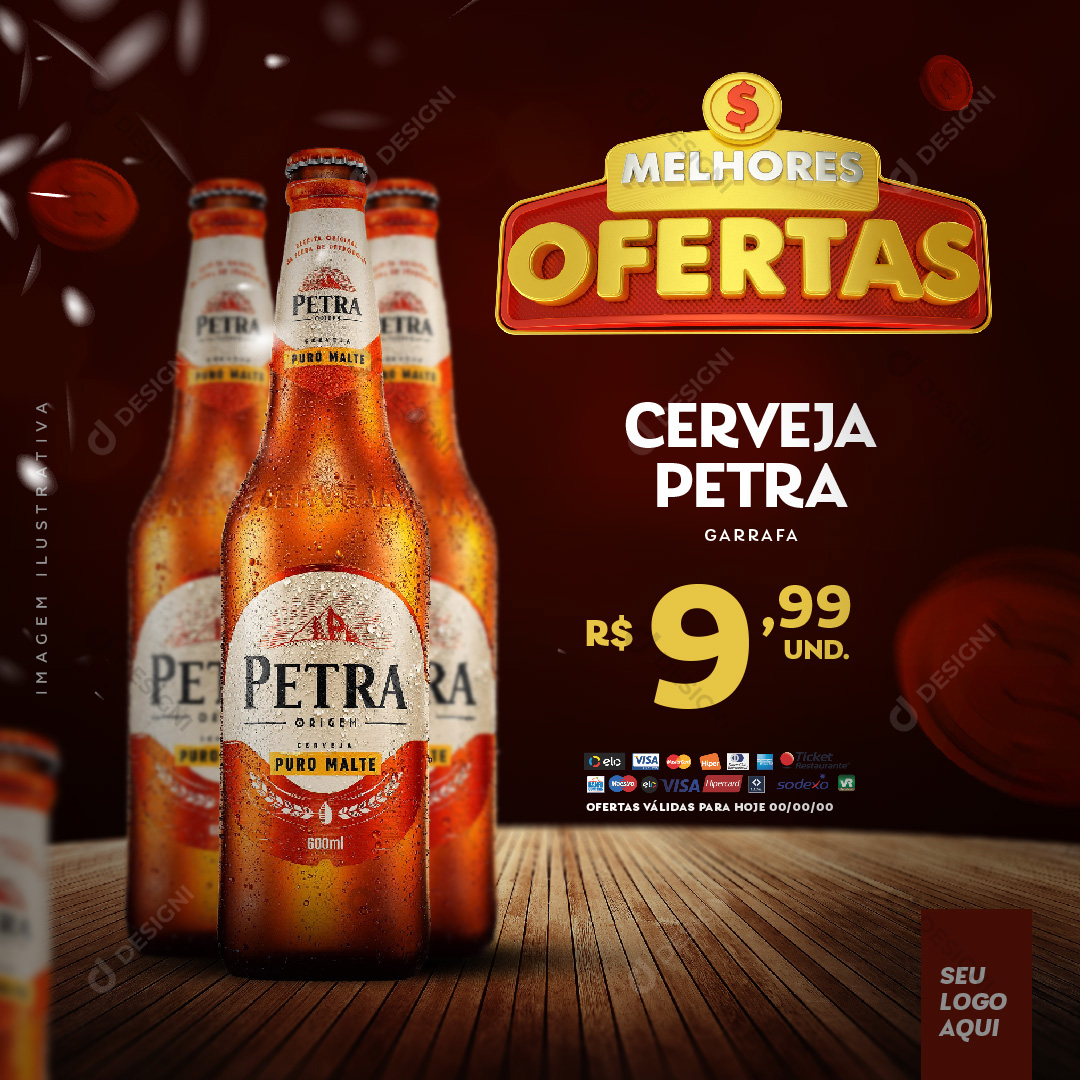 Melhores Ofertas Supermercado Cerveja Brahma Social Media PSD Editável