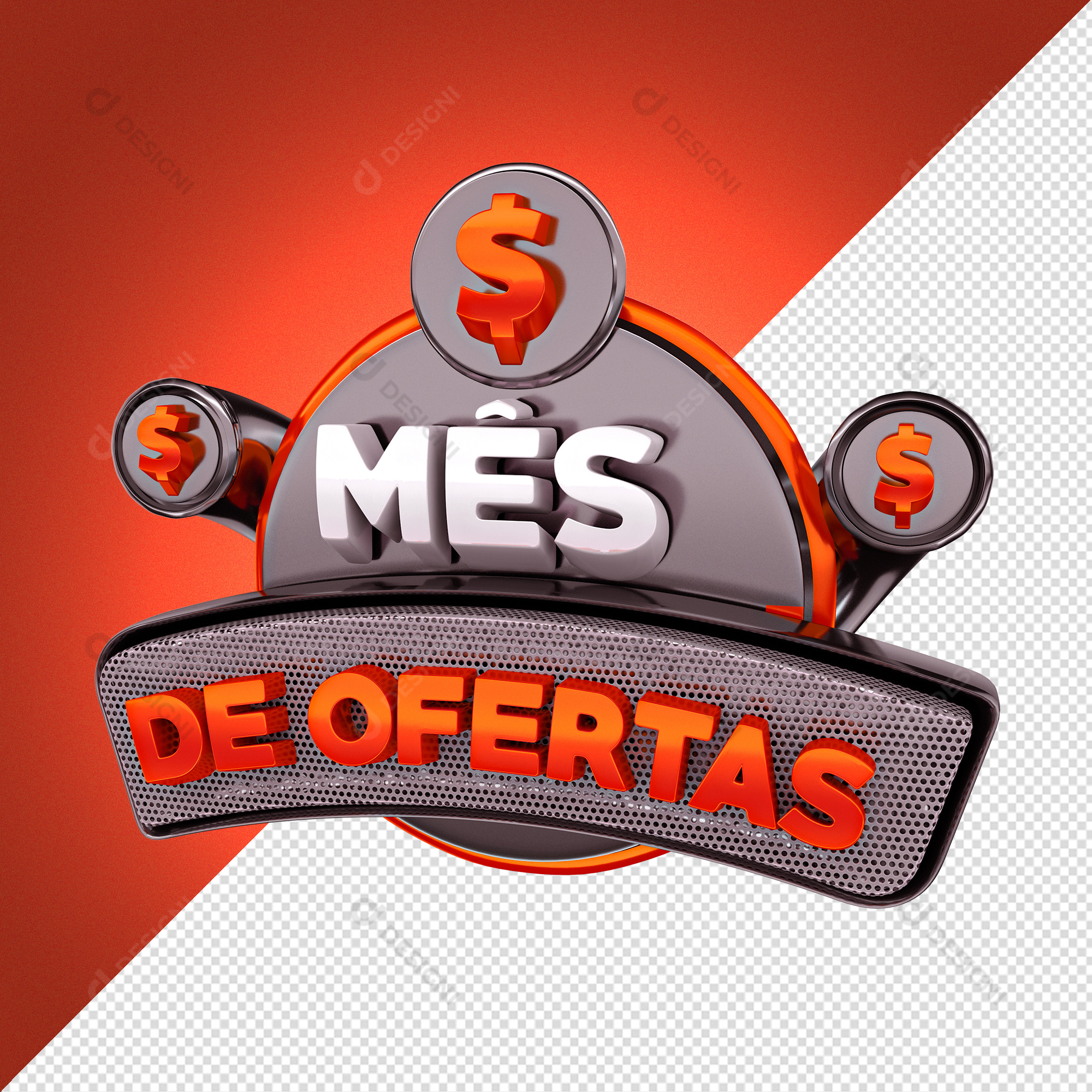 Selo Mês de Ofertas 3D PSD